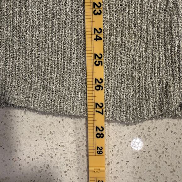 Chico’s Gray Heavyweight V Neck Sweater Size 2 Large Drapey Cozy Rib Knit Winter - Picture 8 of 8